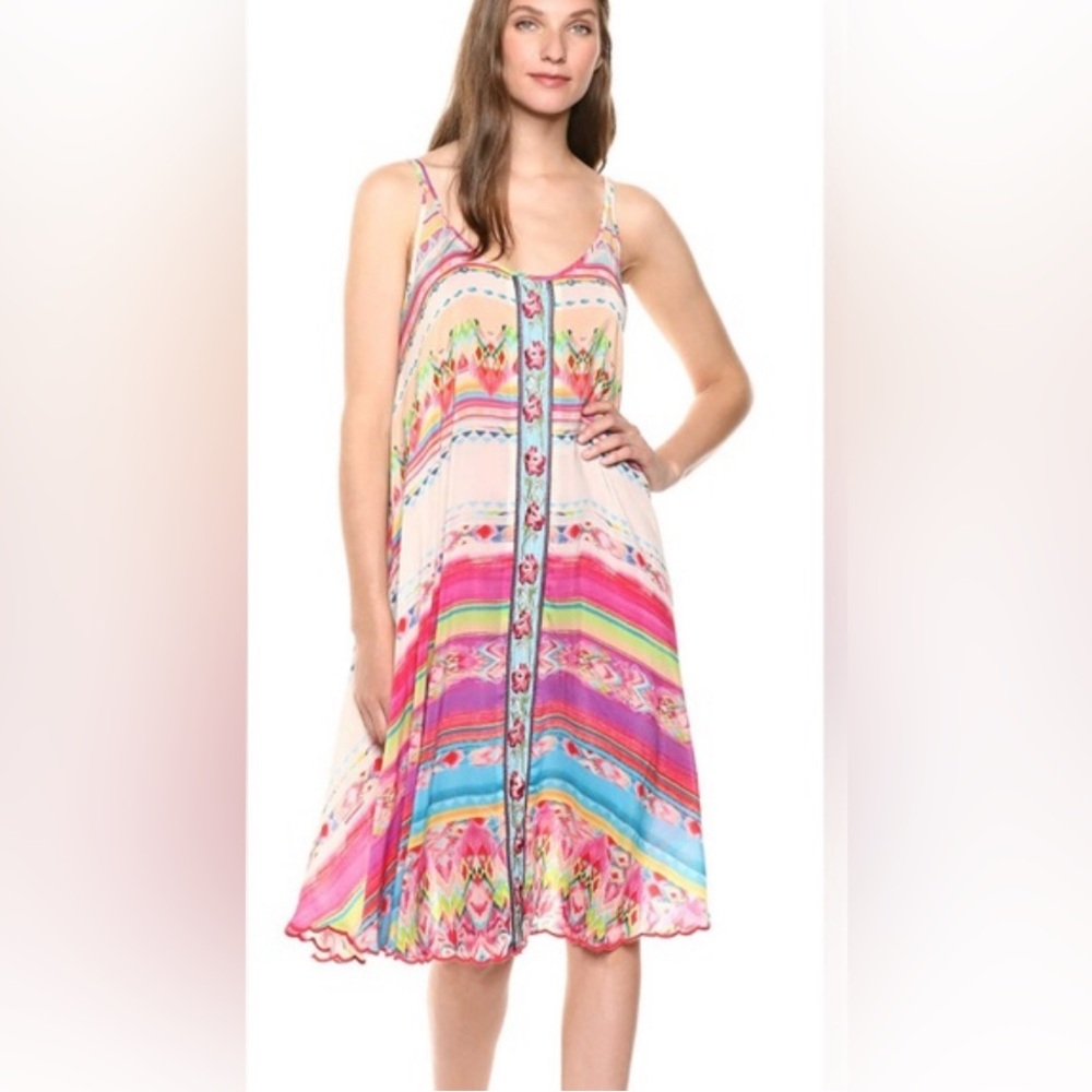 JOHNNY WAS TAHLEAH DRESS SMALL colorful floral floaty flowy comfy - Picture 3 of 14